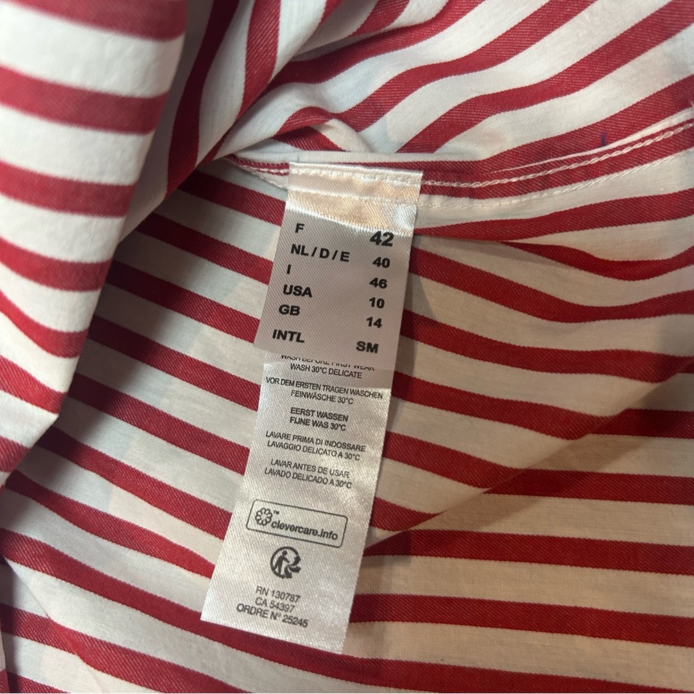 Saint James Benedict Blue and White Striped shirt Dress 10 - Picture 11 of 16